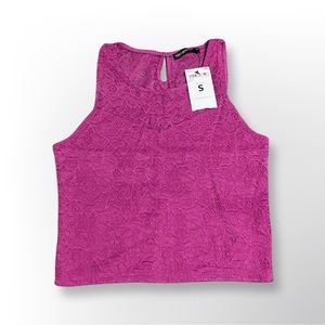 TERRANOVA Sleeveless Lace Shirt, Magenta, Small
